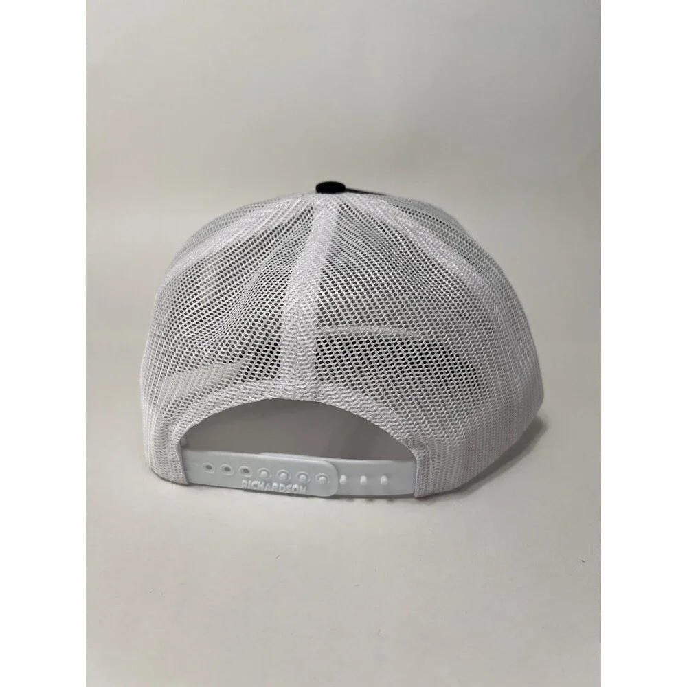Snap-On Richardson 112 Mesh Back Trucker Hat Brown Leather Patch Black/White NWT